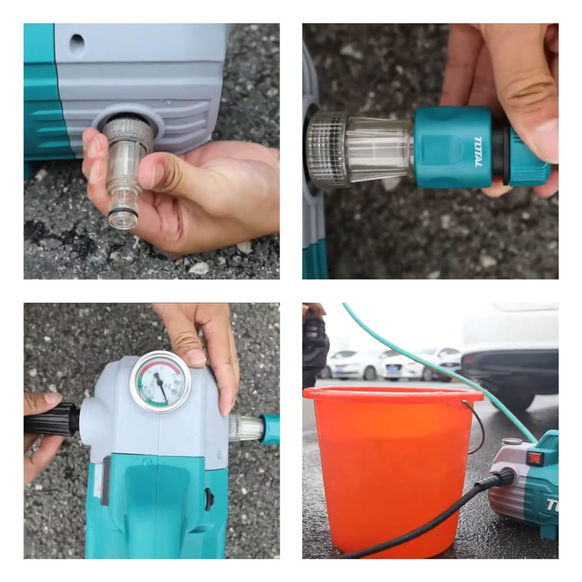 Hidrolavadora portátil con succión 1500w Total5