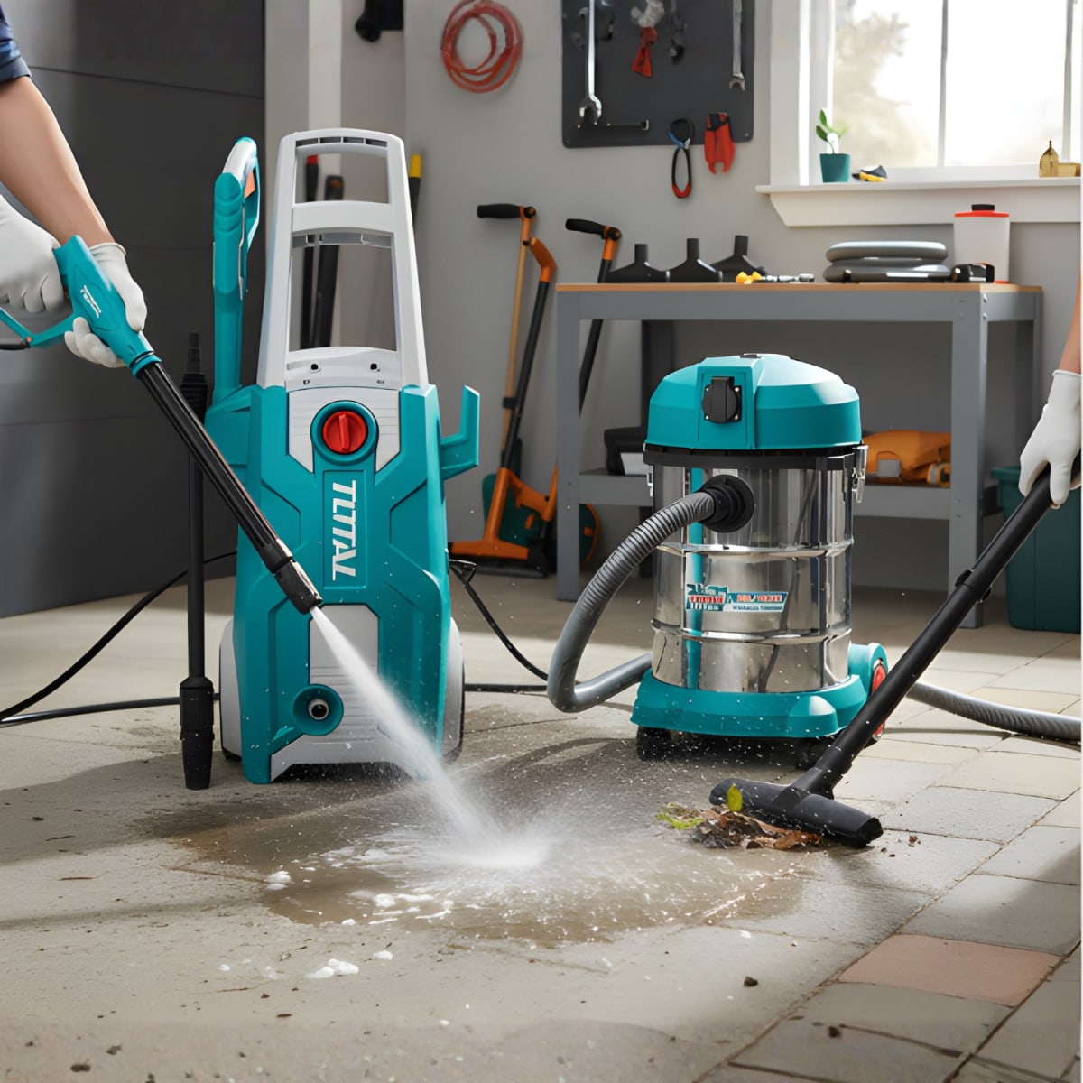 Hidrolavadora 2000w + Aspiradora 30 litros industrial Total3