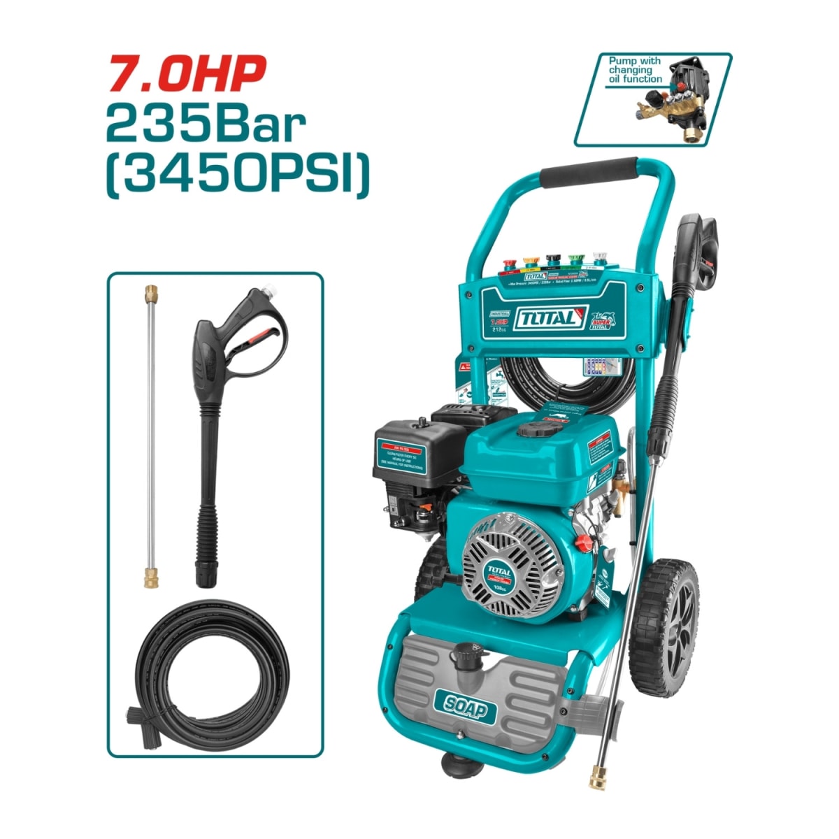 Hidrolavadora a gasolina 3450 Psi 7 HP Total2