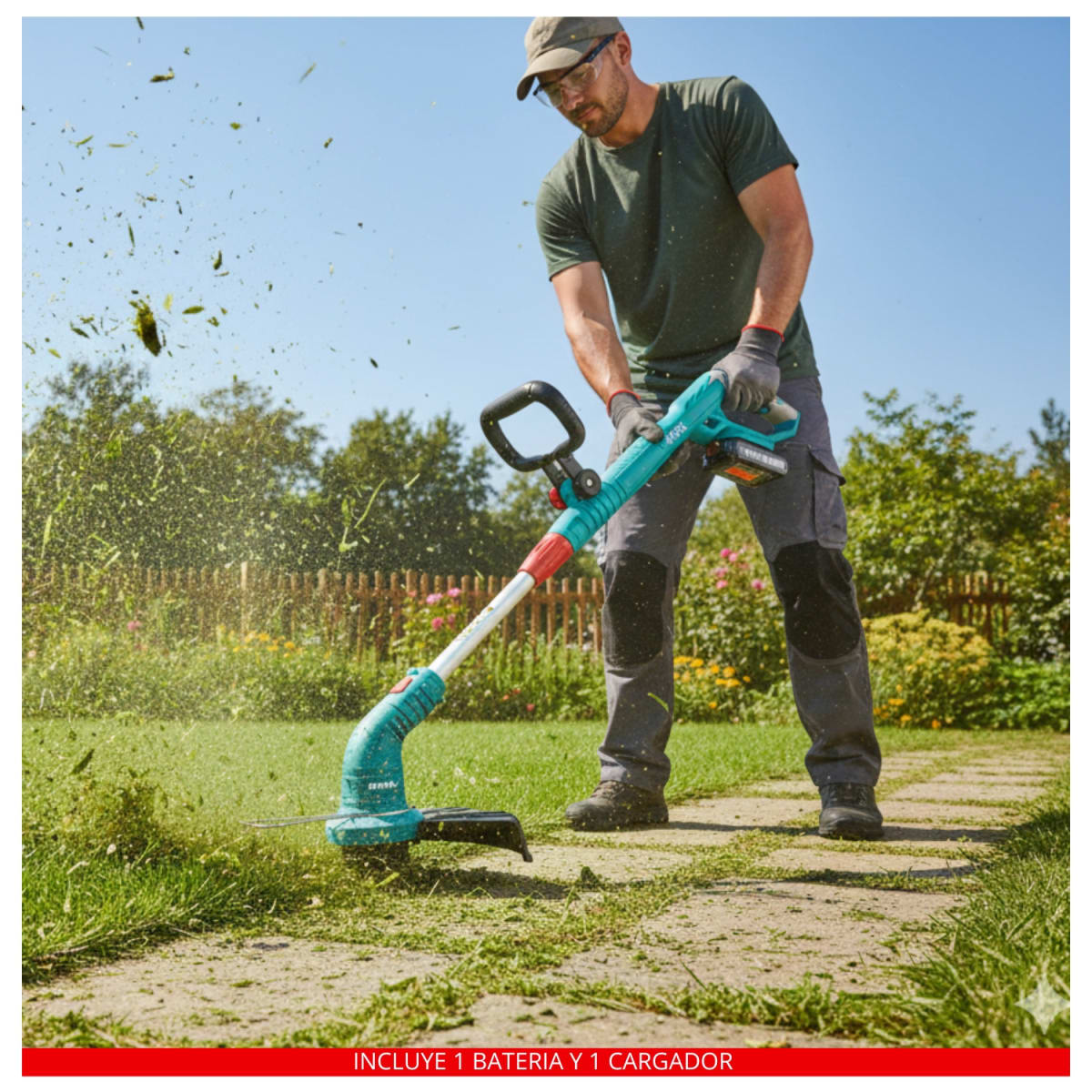 Cortador de Cesped 82000 RPM + Guantes y Lentes + Bateria y Cargador 20v Total6