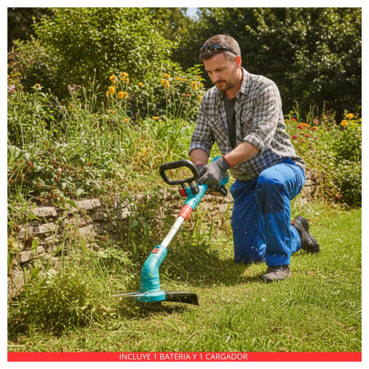 Cortador de Cesped 82000 RPM + Guantes y Lentes + Bateria y Cargador 20v Total5