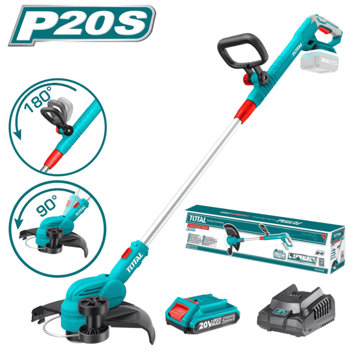 Cortador de gras 20v incluye cargador y bateria Total4