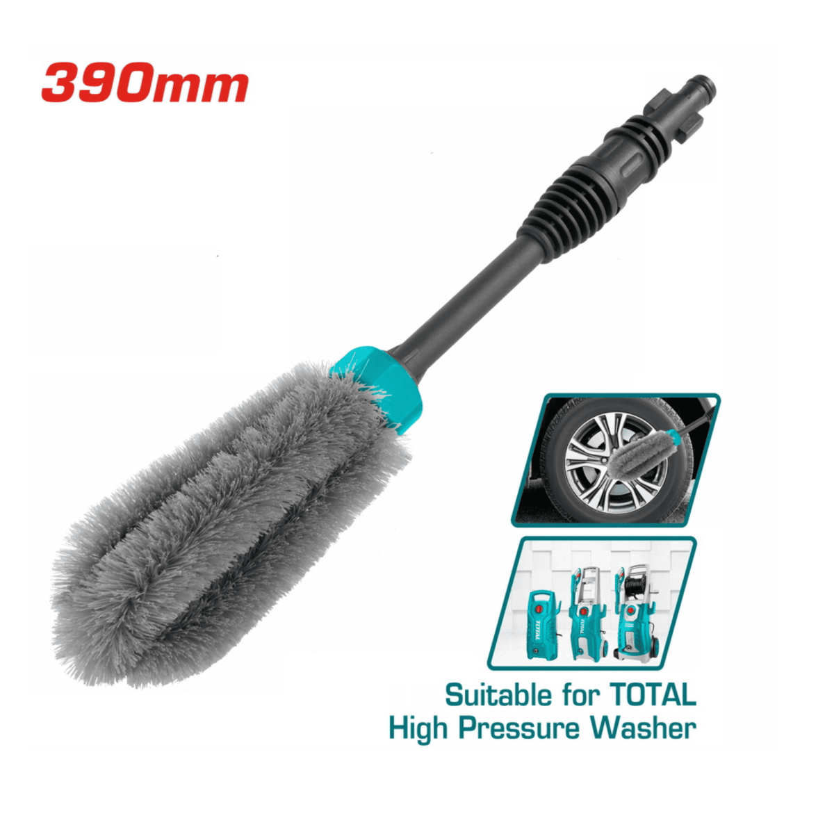 Combo Hidrolavadora 1500Psi +escobilla para lavar llantas Total10