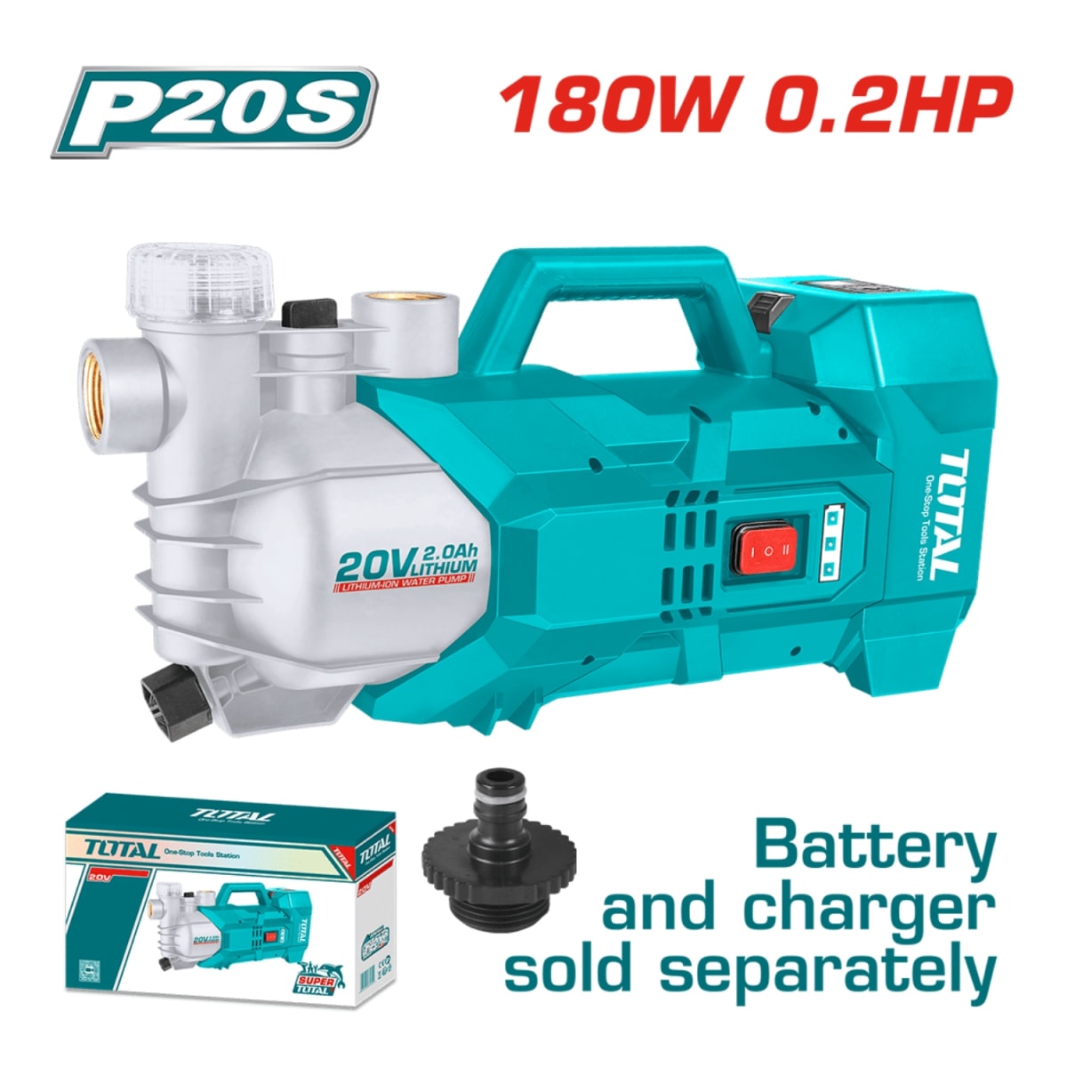 Bomba de Agua Inalambrico 0.2HP 20v Total2