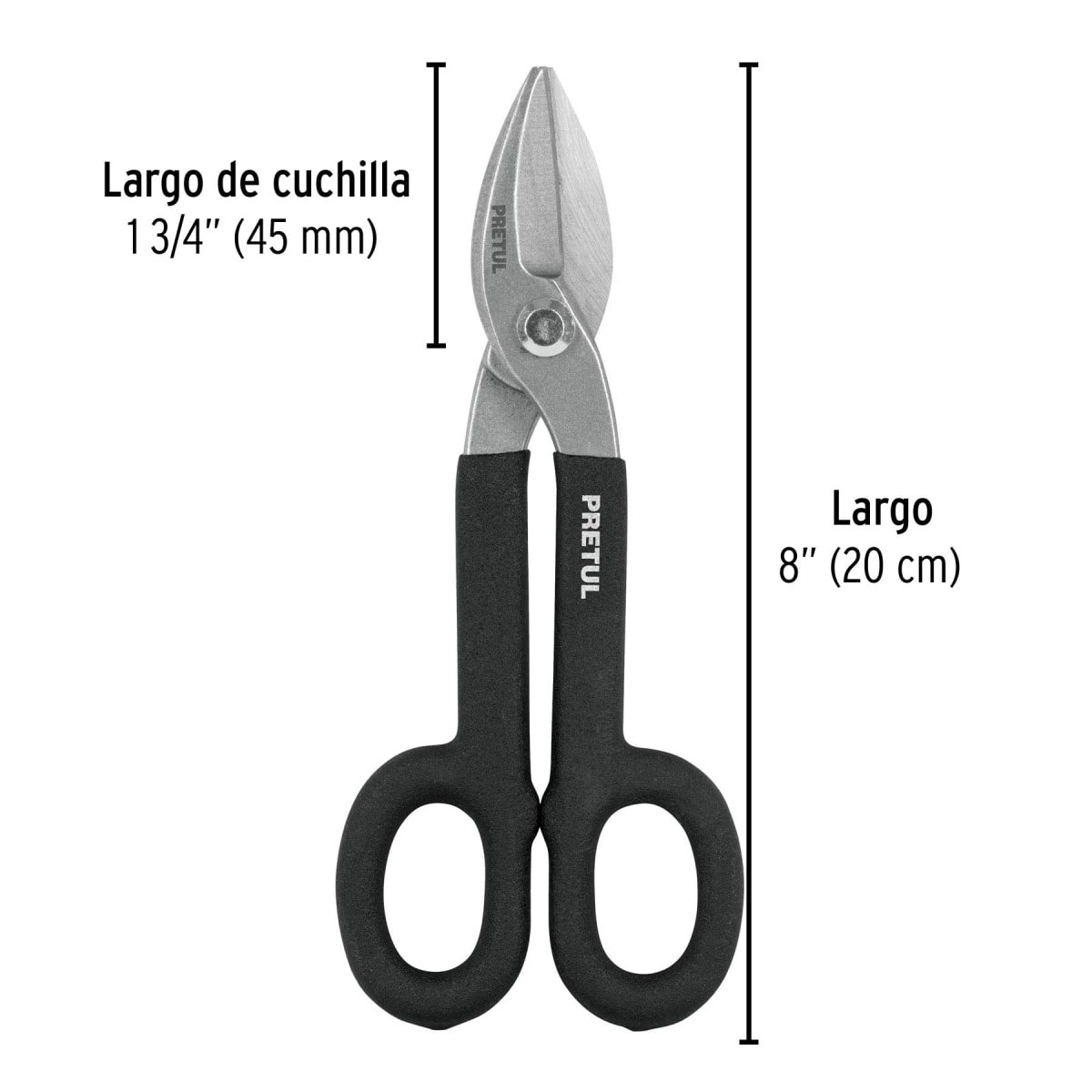 Tijera para hojalatero 8''. pretul3
