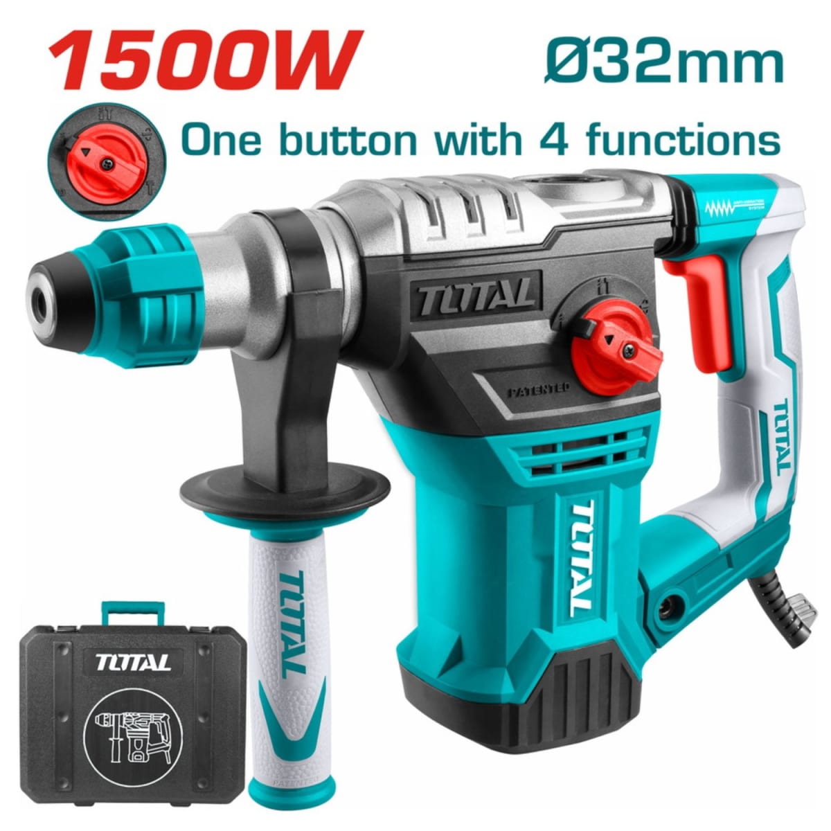 Rotomartillo 1500w 5.5 Joules Industrial Total 2