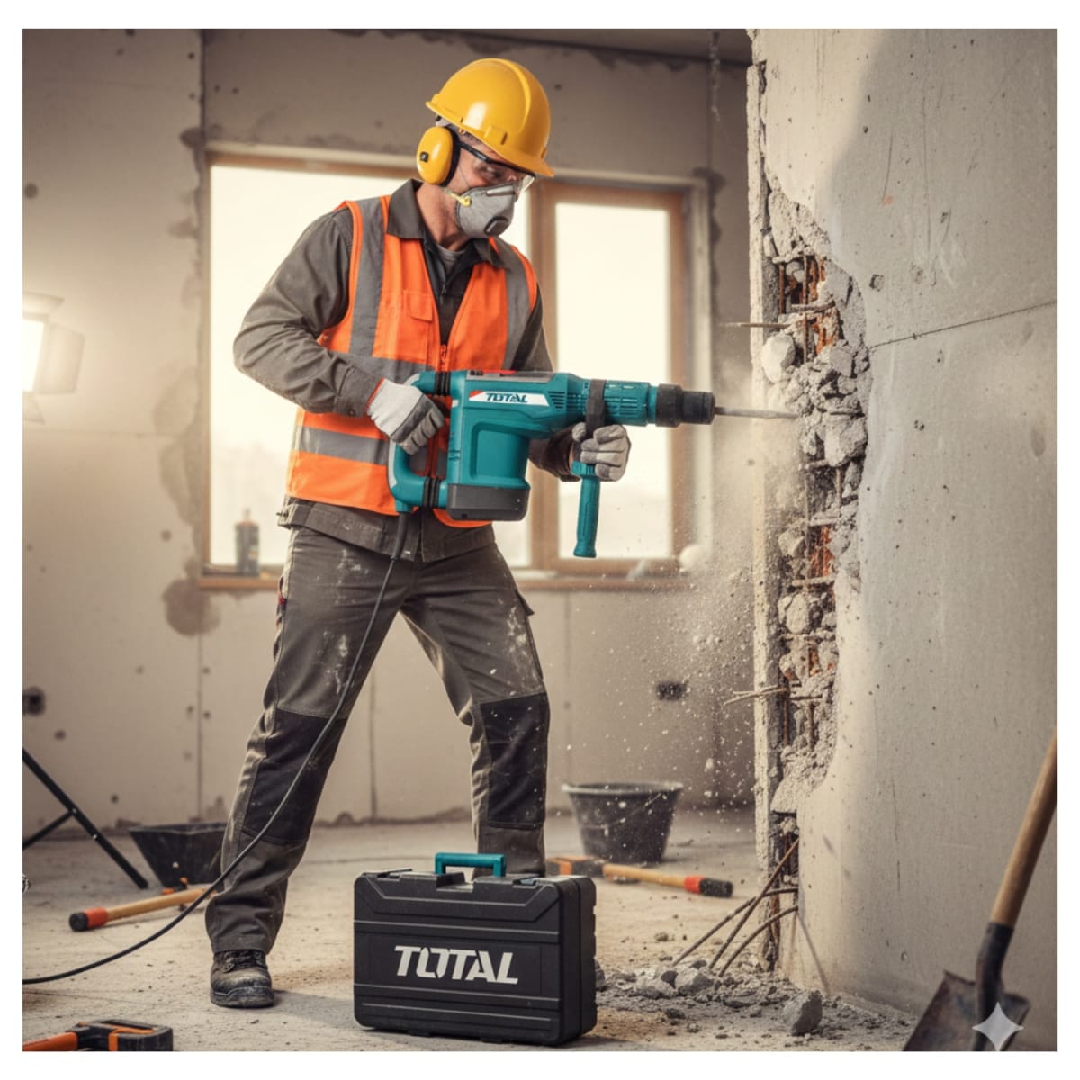 Rotomartillo SDS Max velocidad variable 1500w 2-15J Total3