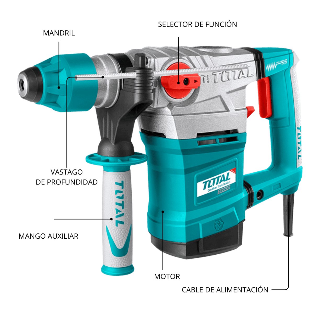 Rotomartillo SDS Plus 1800w 7 Joules Total3
