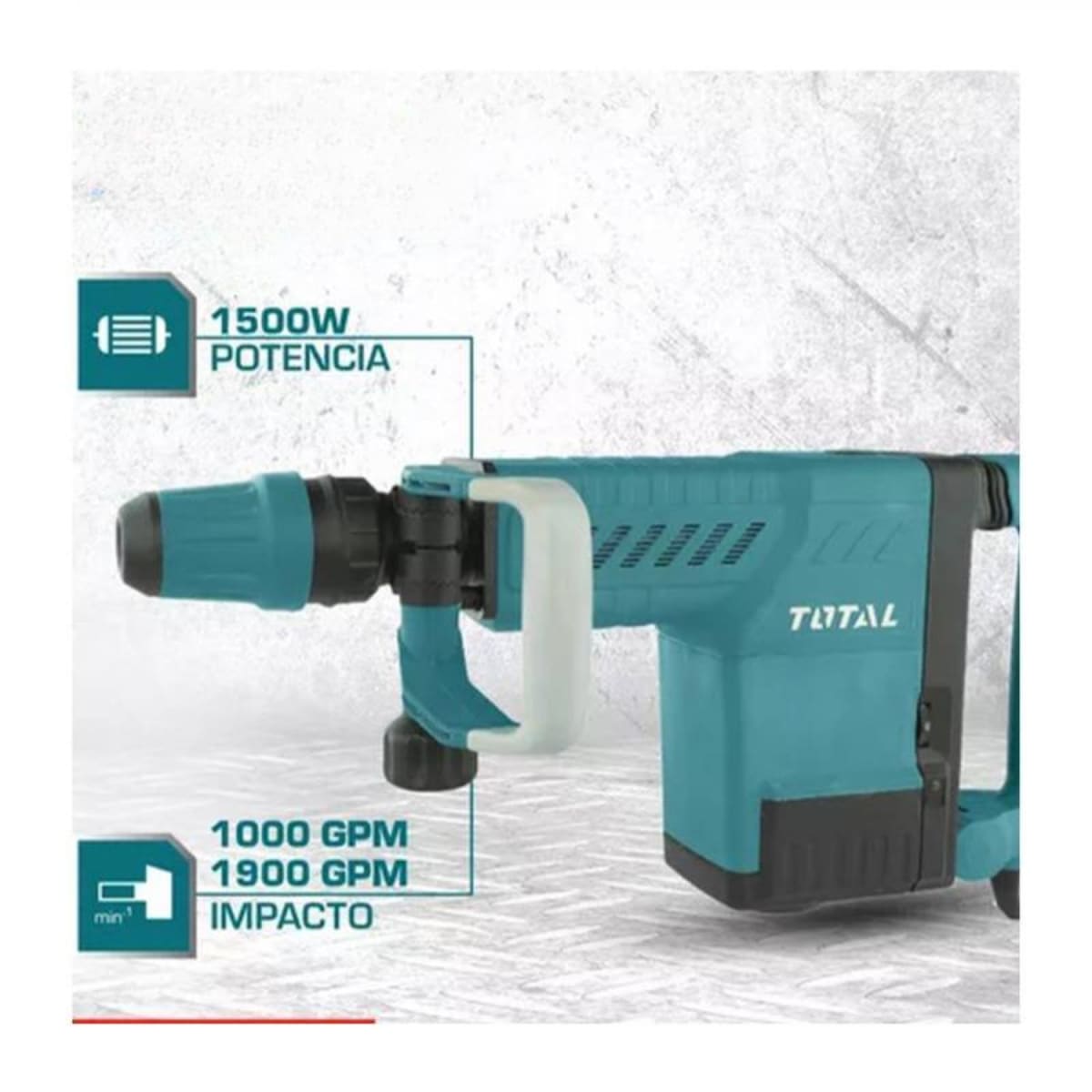 MARTILLO DEMOLEDOR 1500W 25J SDS MAX Industrial Total4