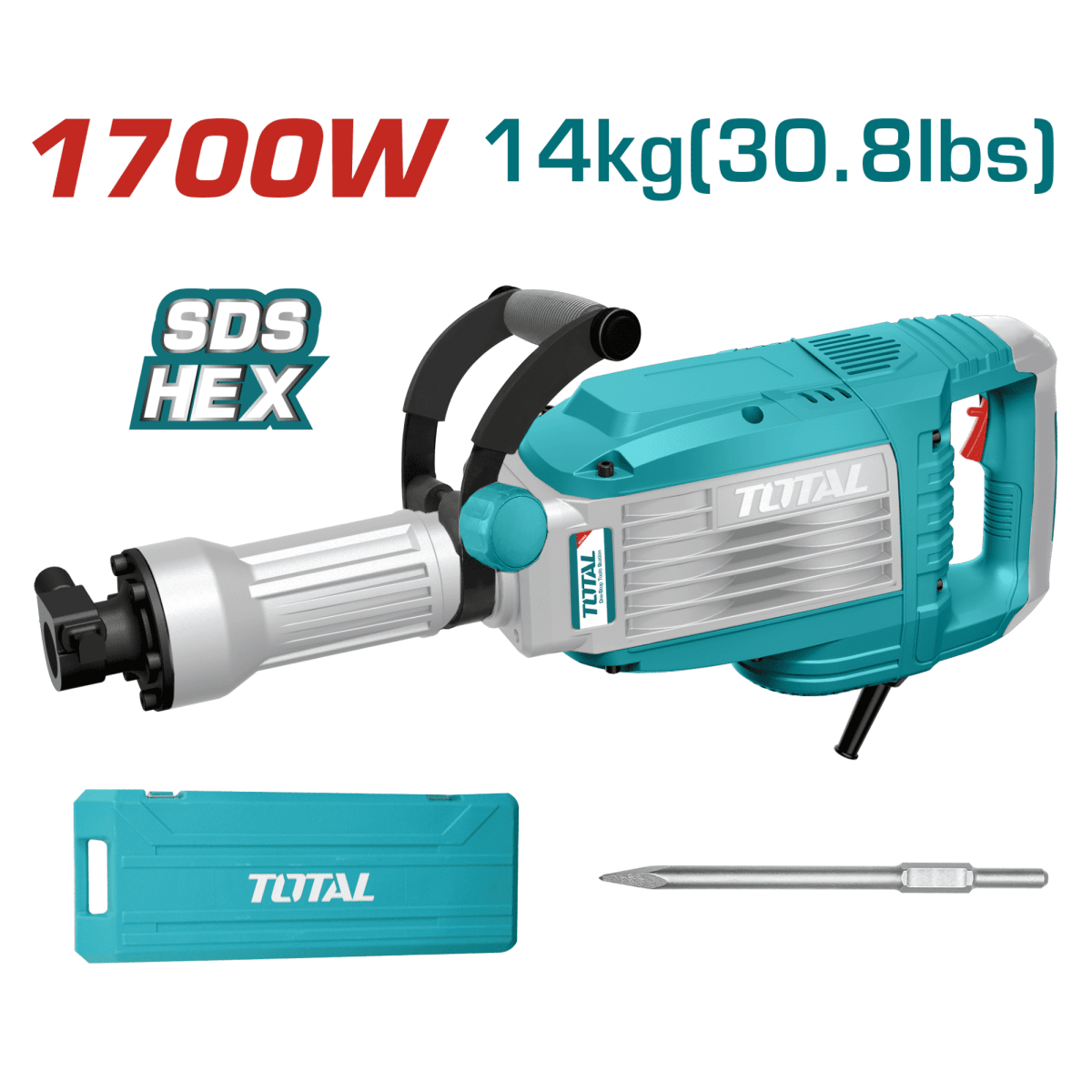 Martillo demoledor SDS HEX 1700w 50 Joules Total2