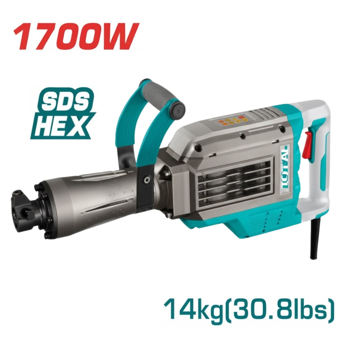 Martillo demoledor 1700w 60 joules sds hex industrial total2