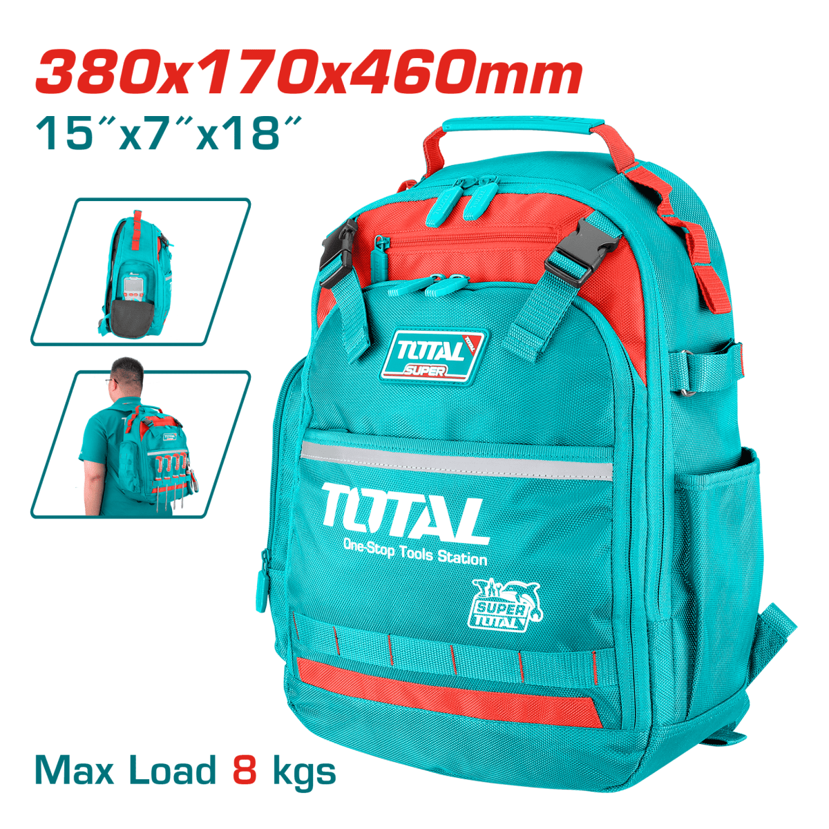 COMBO CHALECO + PORTA HERRAMIENTAS + MALETIN Y MOCHILA TOTAL3