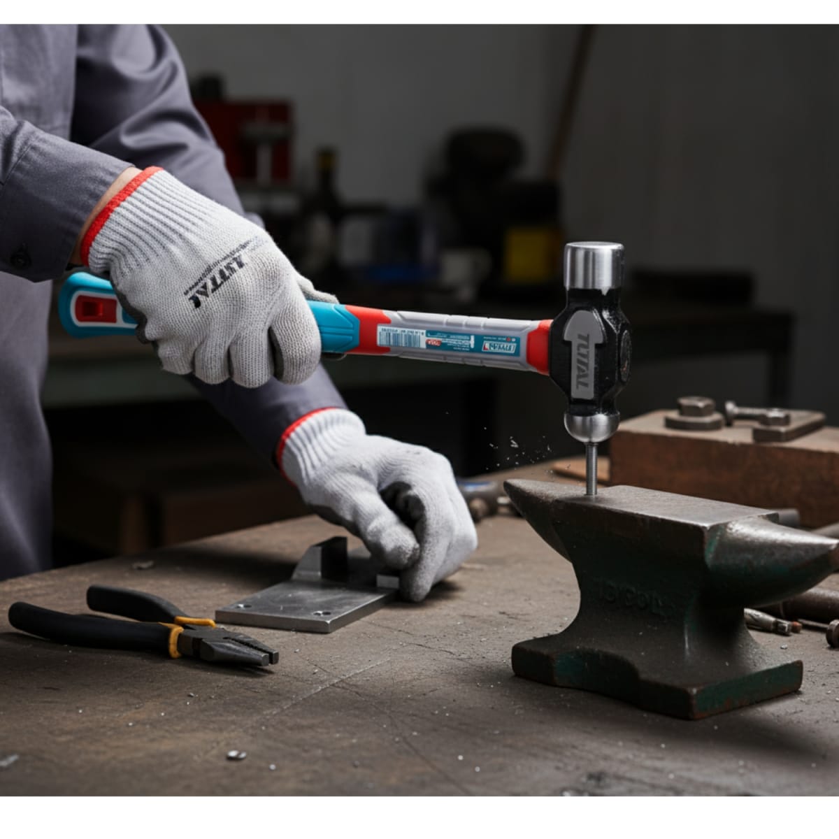 Martillo de Bola 24oz Mango Fibra de Vidrio Total4