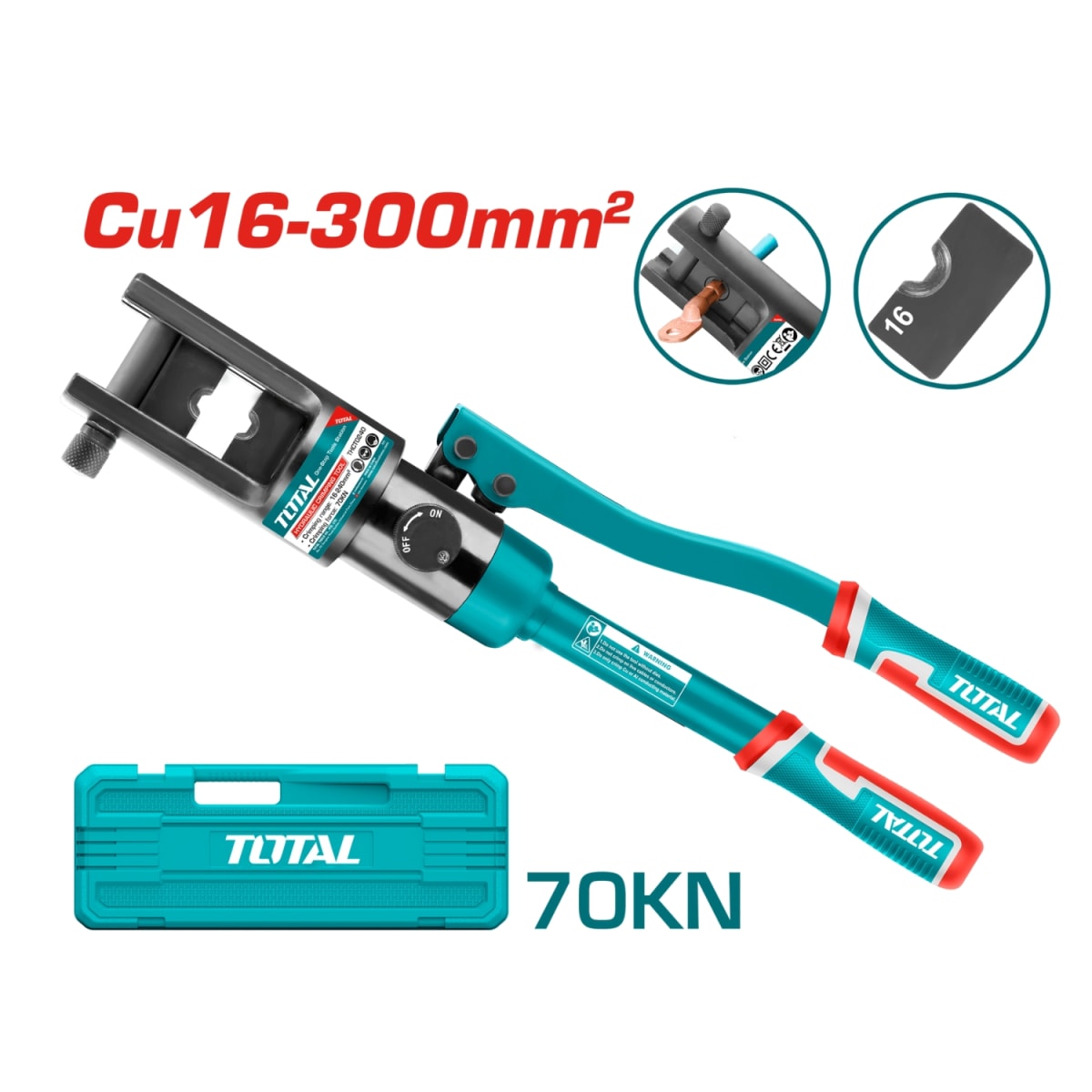 Crimpiadora Hidraulica 16-300mm Fuerza 70kn + Maletin Total2