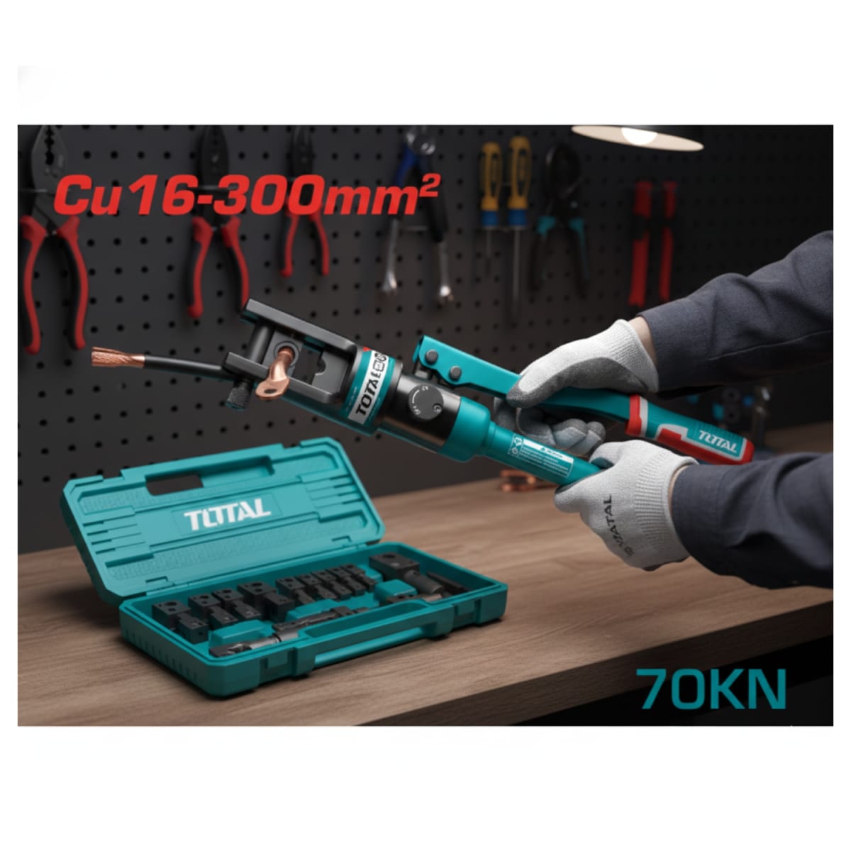 Crimpiadora Hidraulica 16-300mm Fuerza 70kn + Maletin Total3