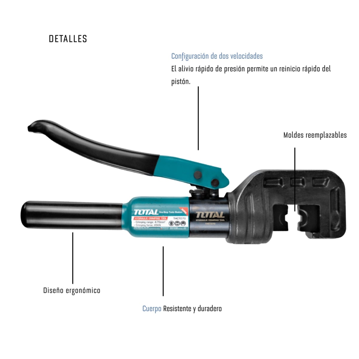 Crimpiadora hidráulica 4-70MM2 45kn Total3