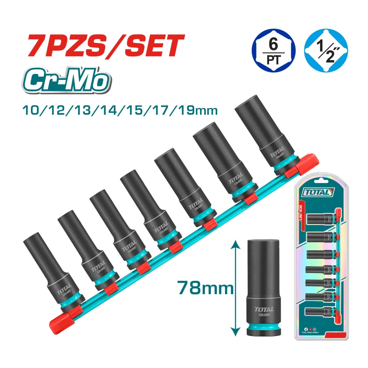 Set de Dado Impacto Largo 1/2