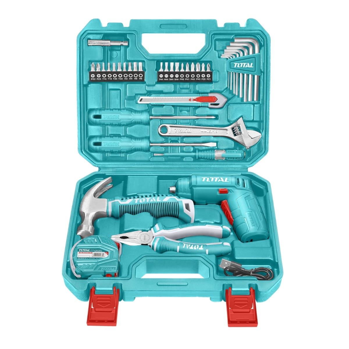 Set de Destornillador 4v + 38pcs Herramientas Total1