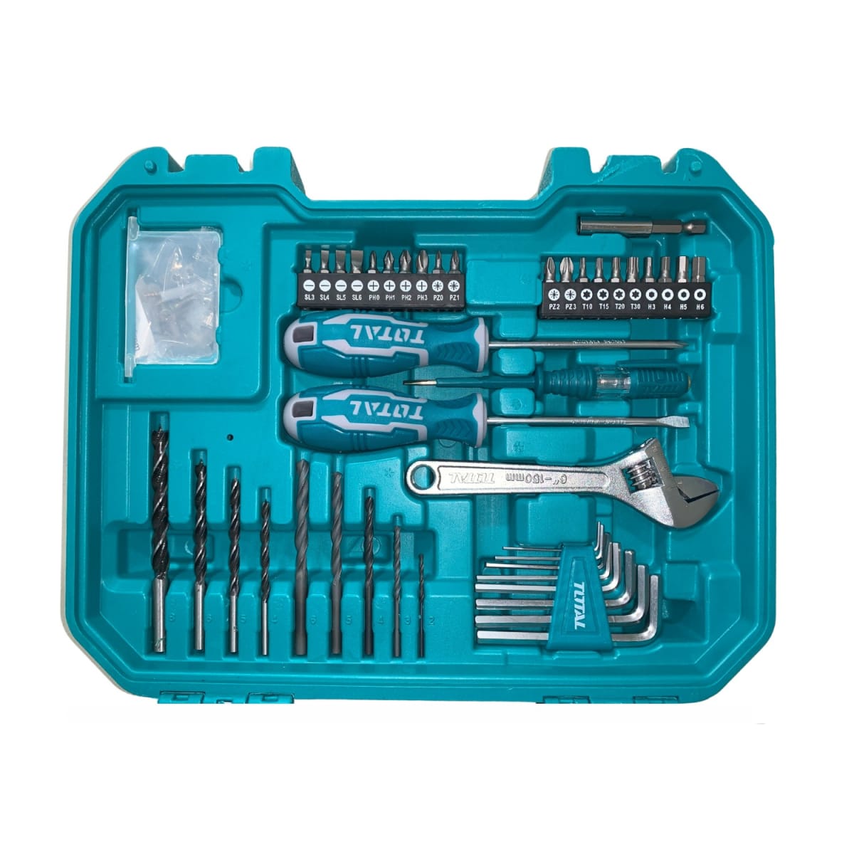 Taladro 12v + Set 89 herramientas Total7