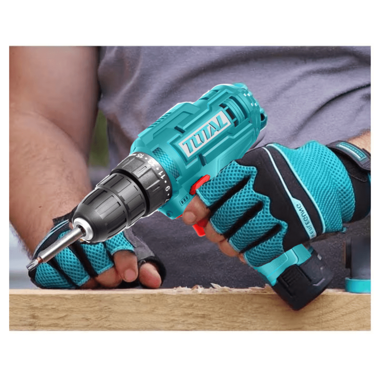 Taladro percutor 20v + taladro 12v + 89 herramientas Total7