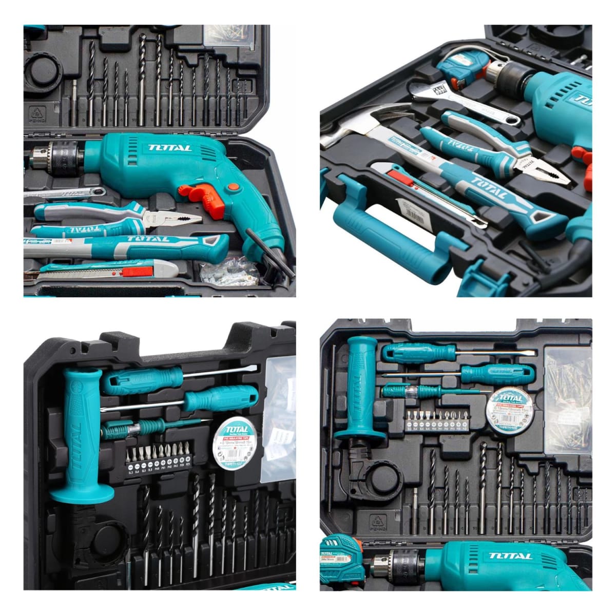 Taladro Percutor 680w Industrial + Set Herramientas Total5