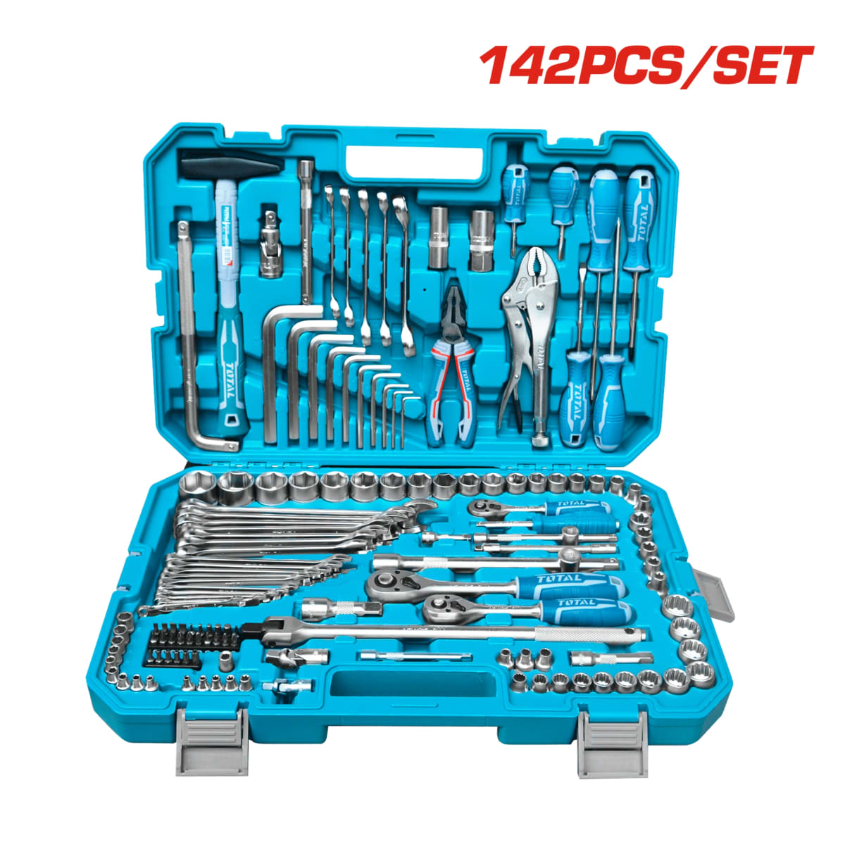 Set de Herramientas Combinadas de Llaves 142 pzs Total2