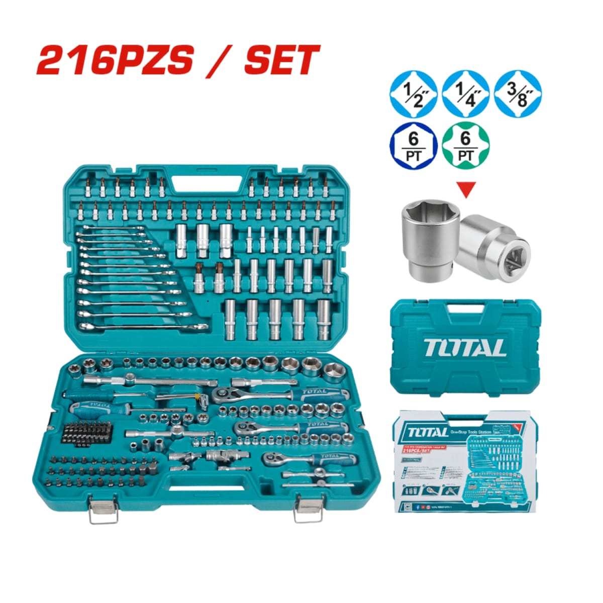 Set de Rachet de 216pcs Maletín Industrial Total2