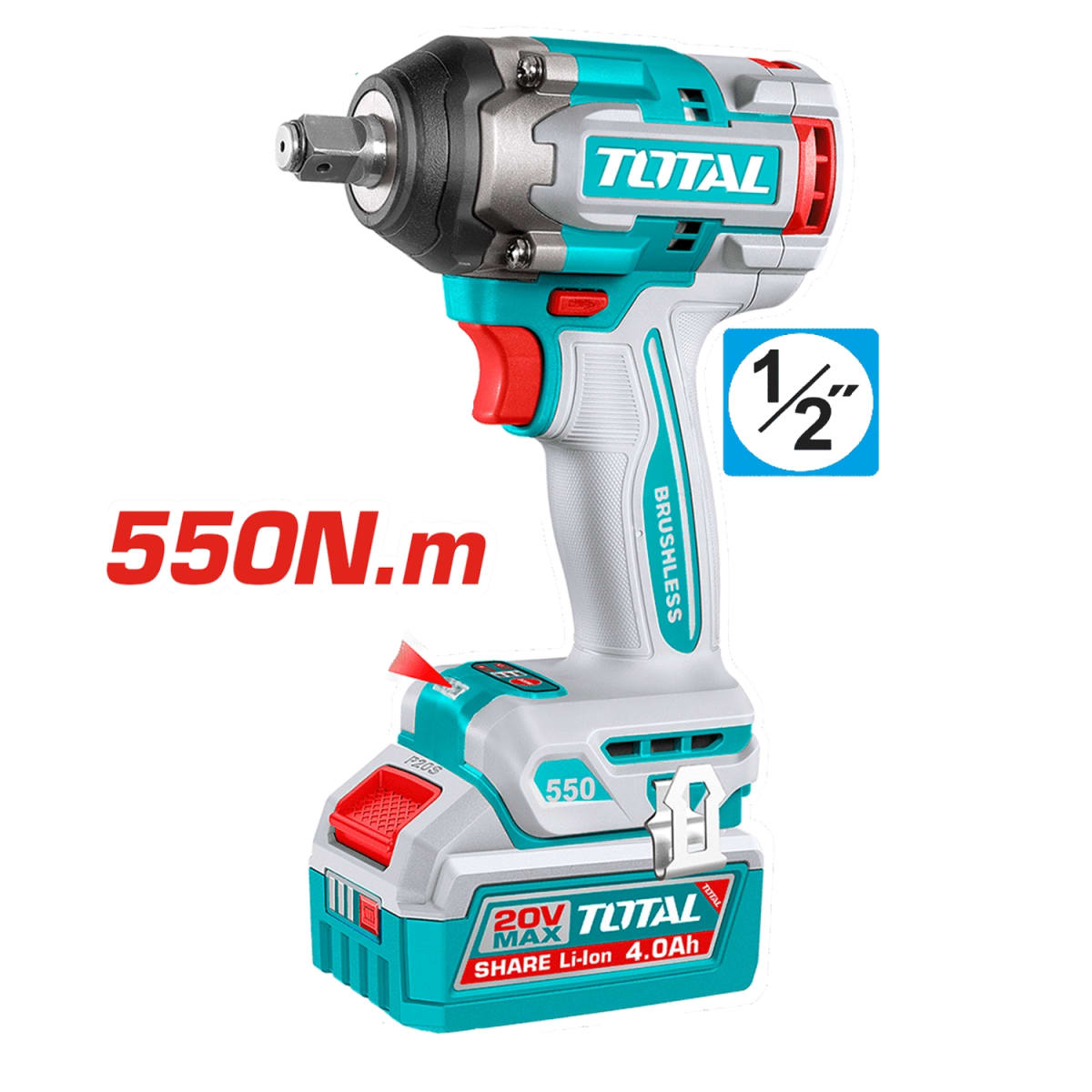 Combo llave de impacto 550nm + 172 herramientas Total3