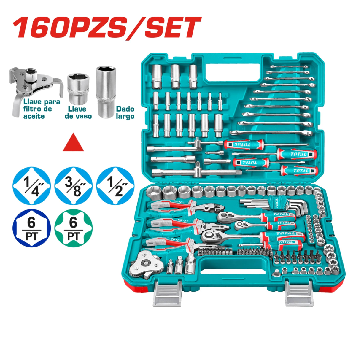 Set x 160pcs Herramientas combinadas Total2