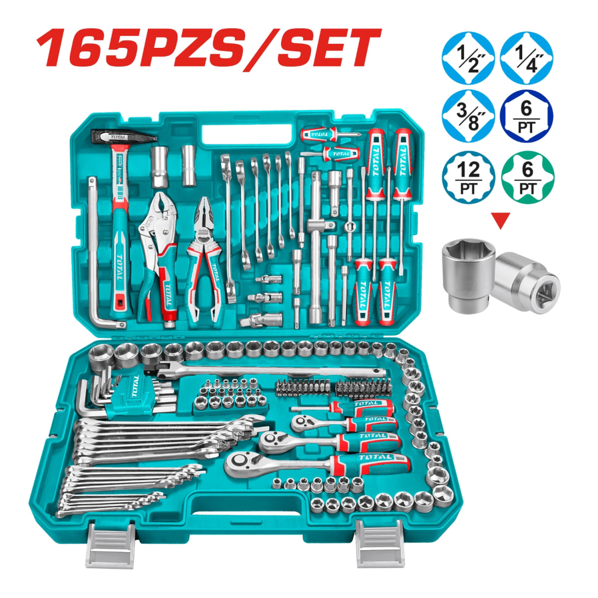 Set x 165pcs Llaves + Dados + Herramientas Total2