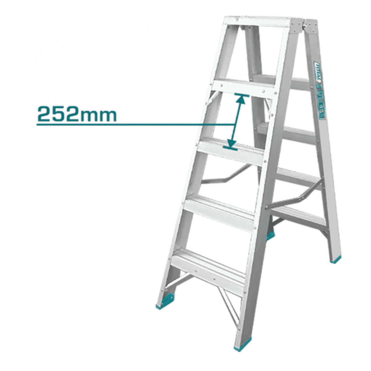 Escalera tijera doble acceso 5 peldaños soporta 150Kg Total3