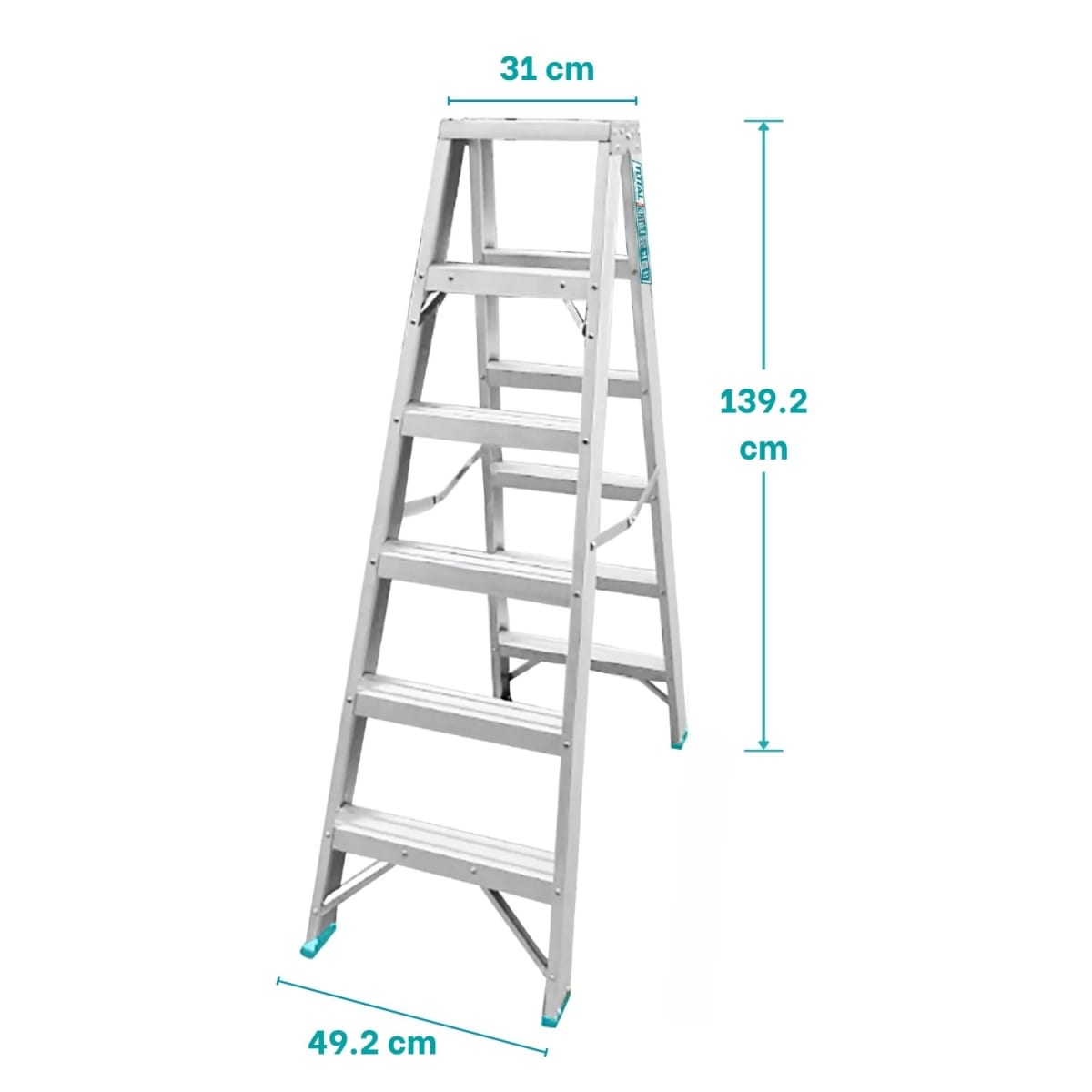 Escalera tijera doble acceso 6 peldaños soporta 150Kg Total2