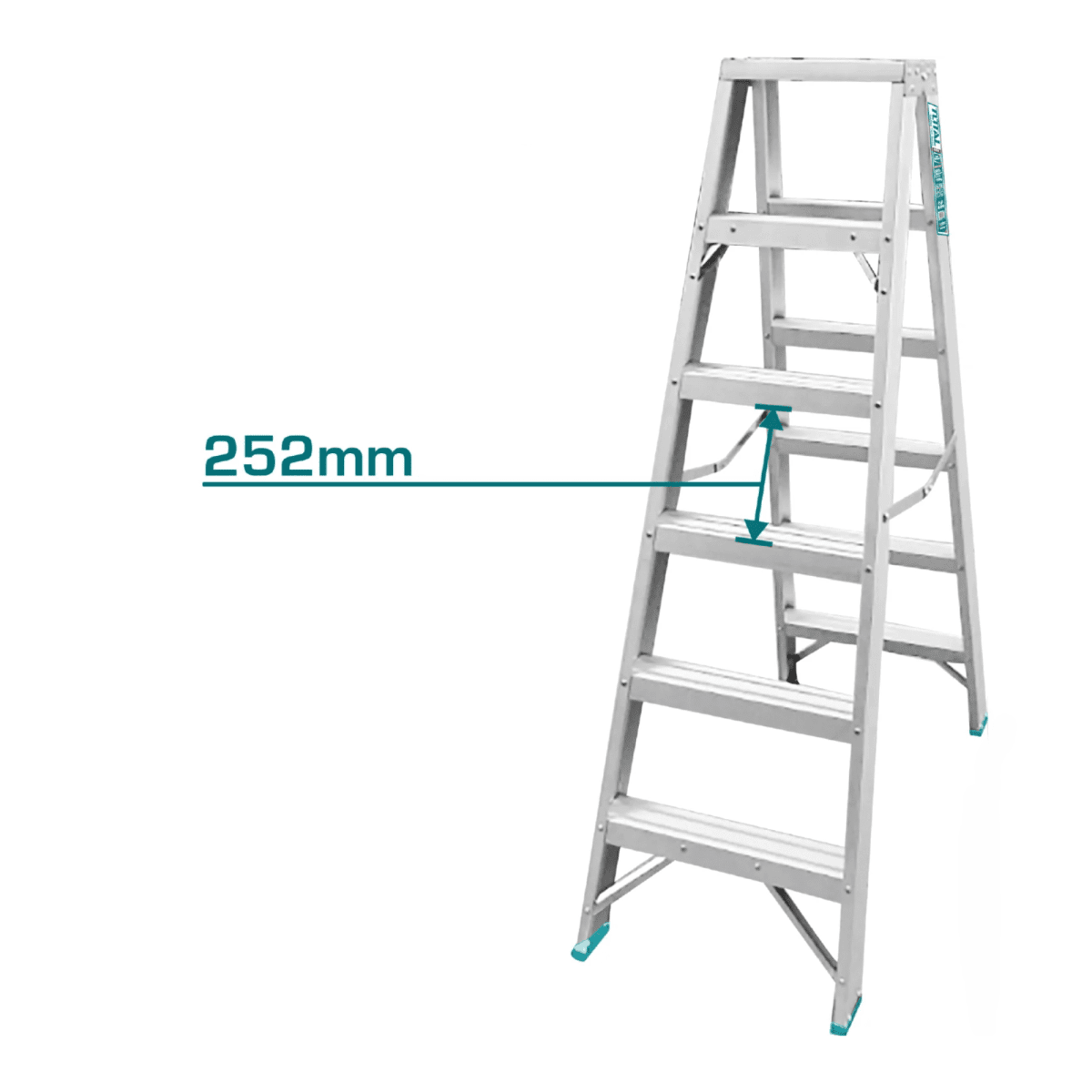 Escalera tijera doble acceso 6 peldaños soporta 150Kg Total3