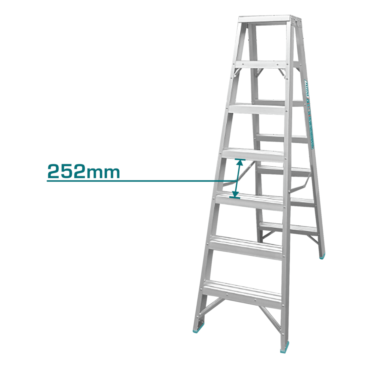 Escalera tijera doble acceso 7 peldaños soporta 150Kg Total3