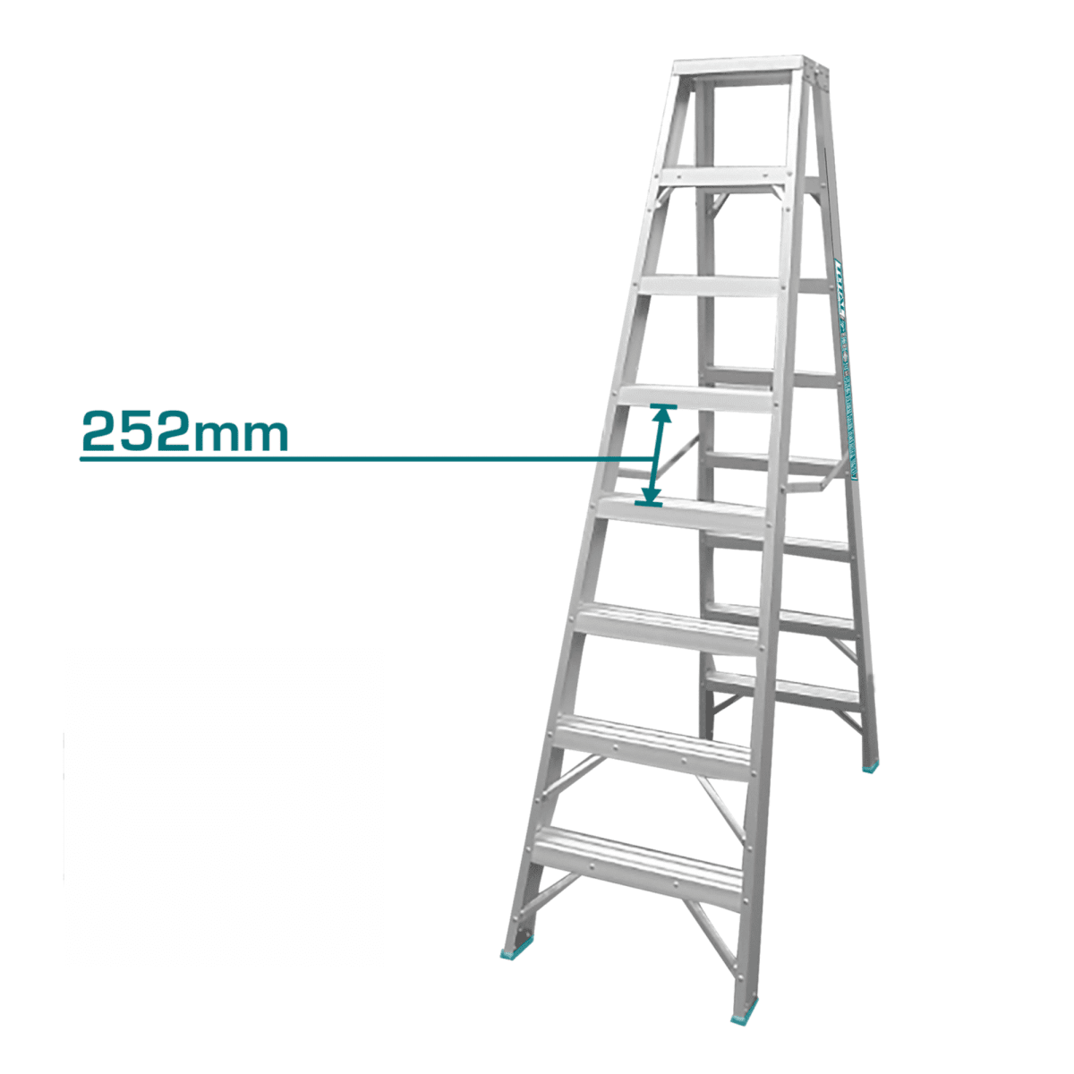 Escalera tijera doble acceso 8 peldaños soporta 150Kg Total3