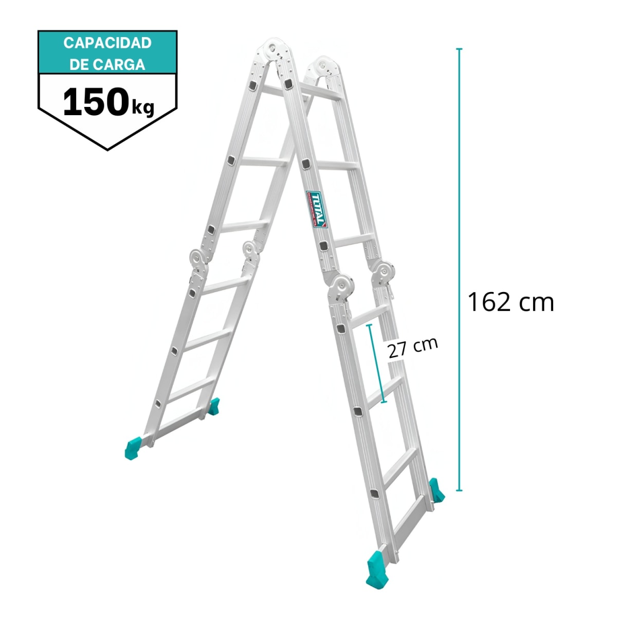 Escalera multiposicion 12 peldaños incluye plataformas Total3