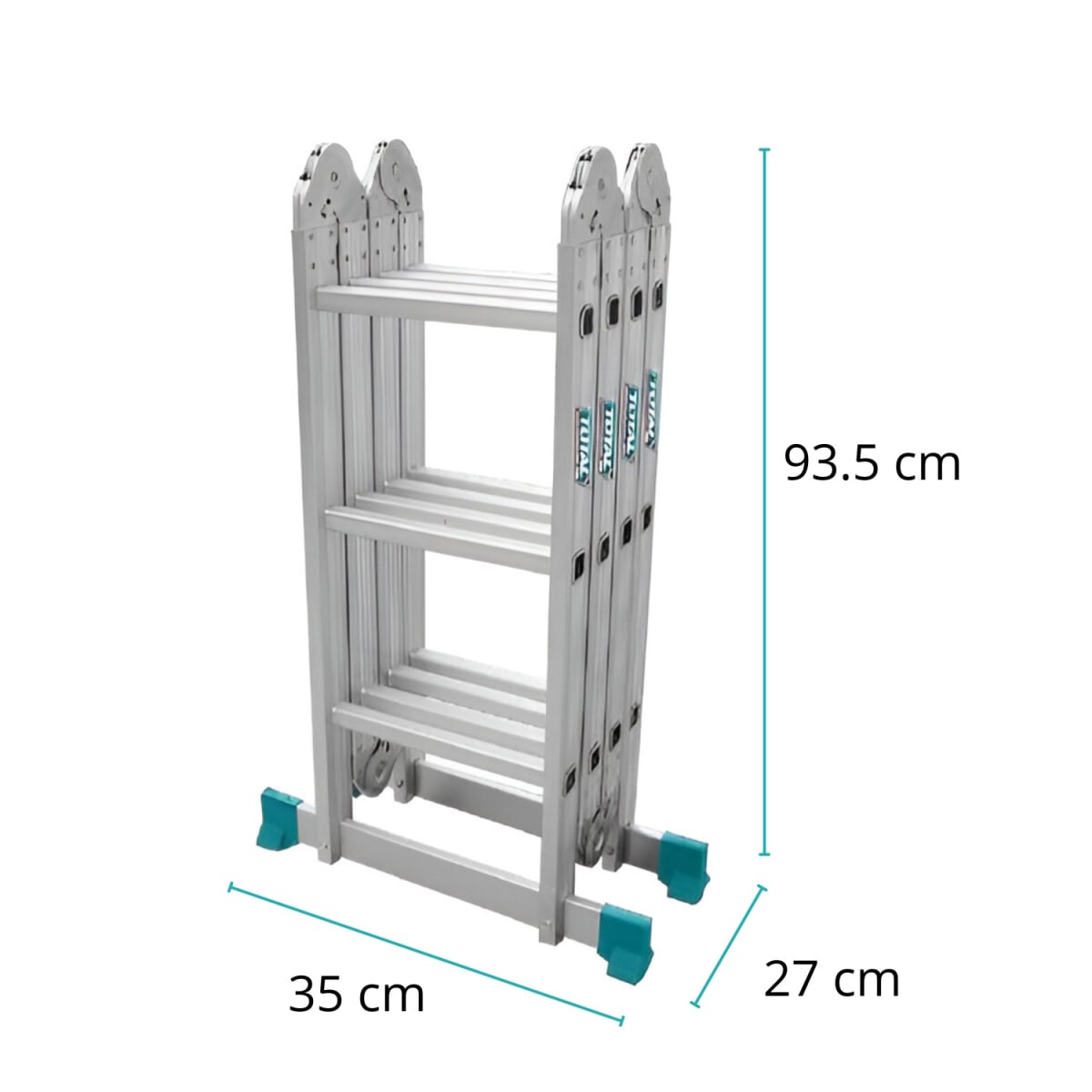 Escalera multiposicion 12 peldaños incluye plataformas Total4