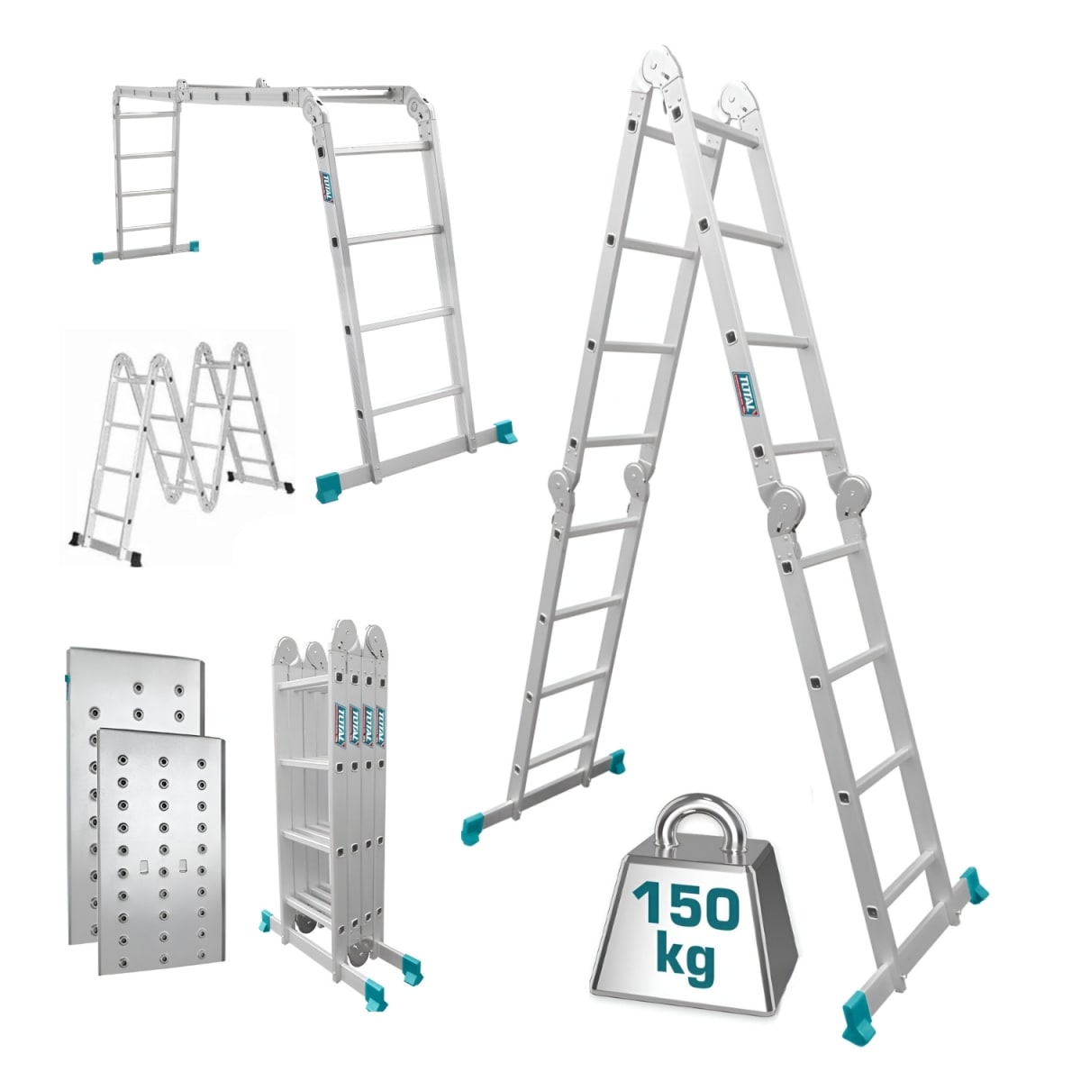 Escalera multiposicion 16 peldaños incluye plataformas Total3