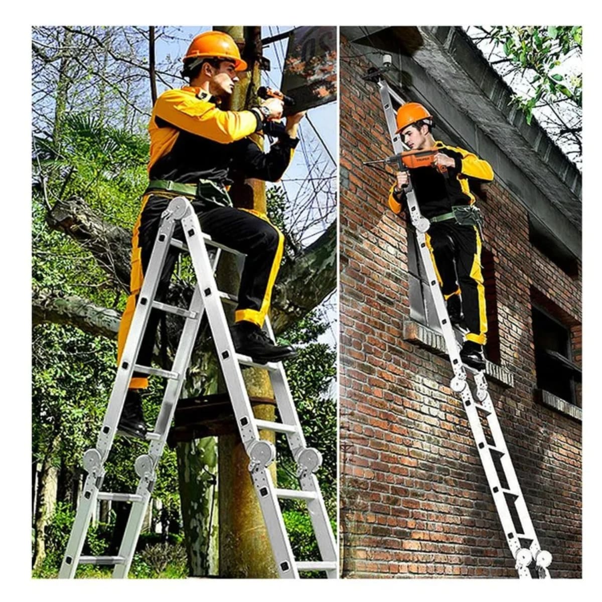 Escalera multiposicion 16 peldaños incluye plataformas Total8