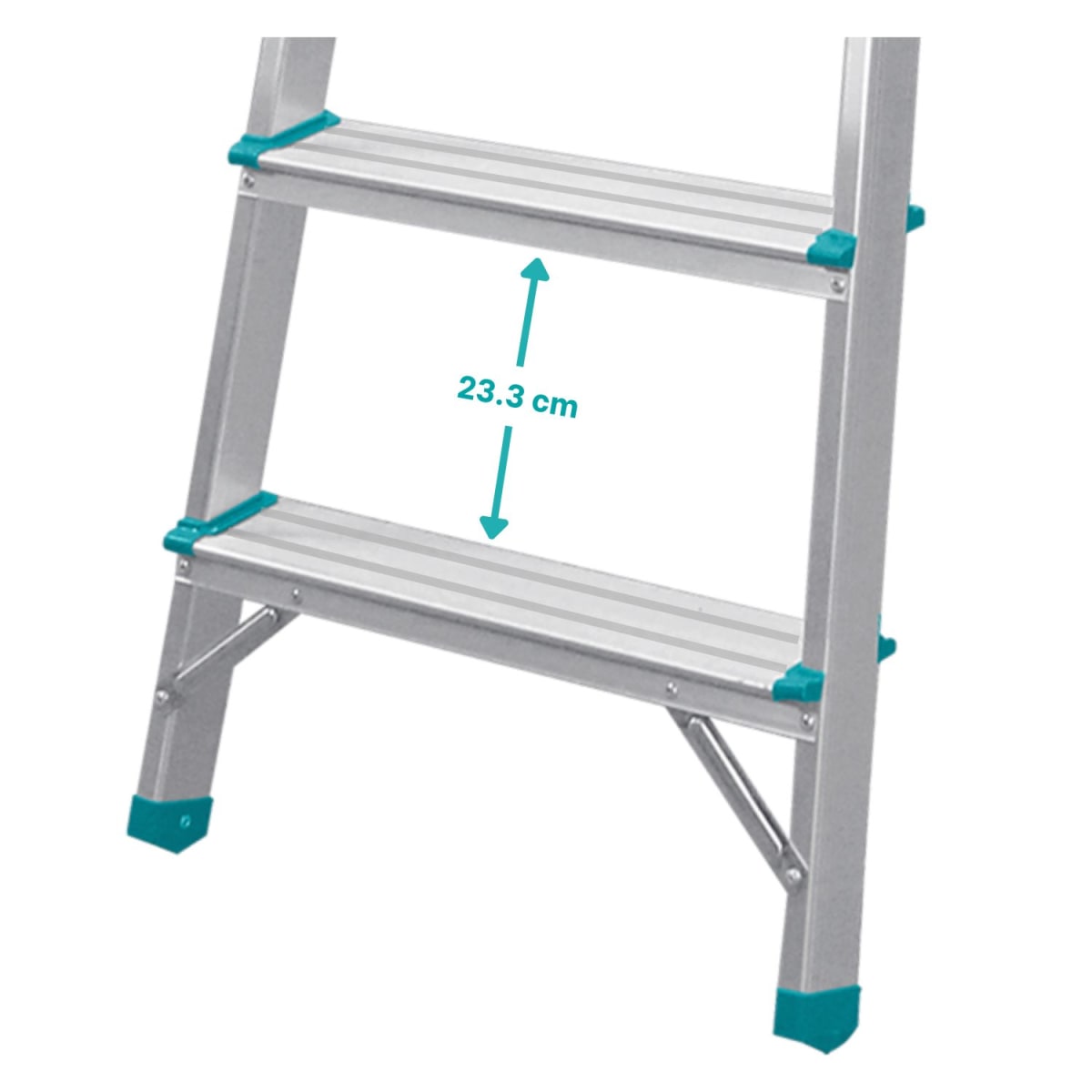 Escalera tubular 3 peldaños soporta 150 kg Total4