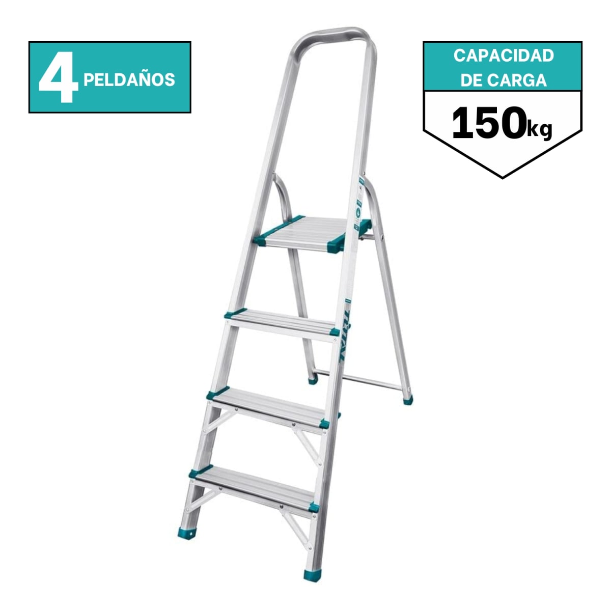 Escalera tubular 4 peldaños soporta 150 kg Total1