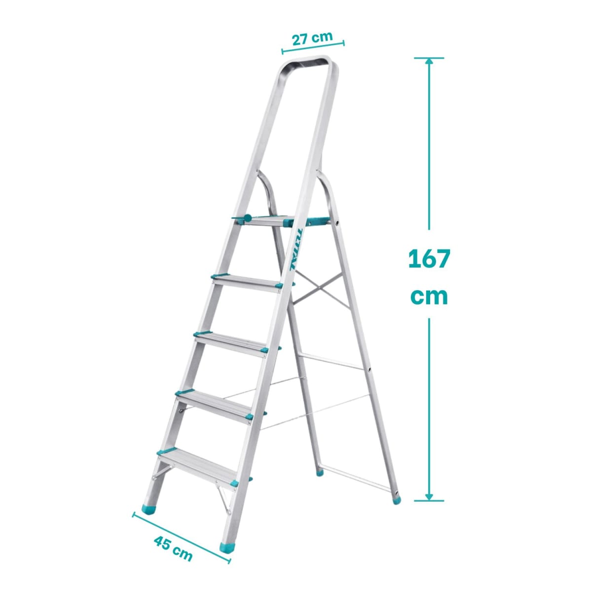 Escalera tubular 5 peldaños soporta 150kg Total3