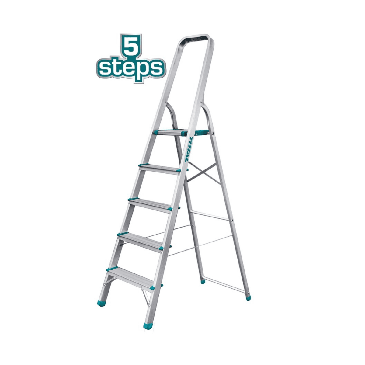 Escalera tubular 5 peldaños soporta 150kg Total5