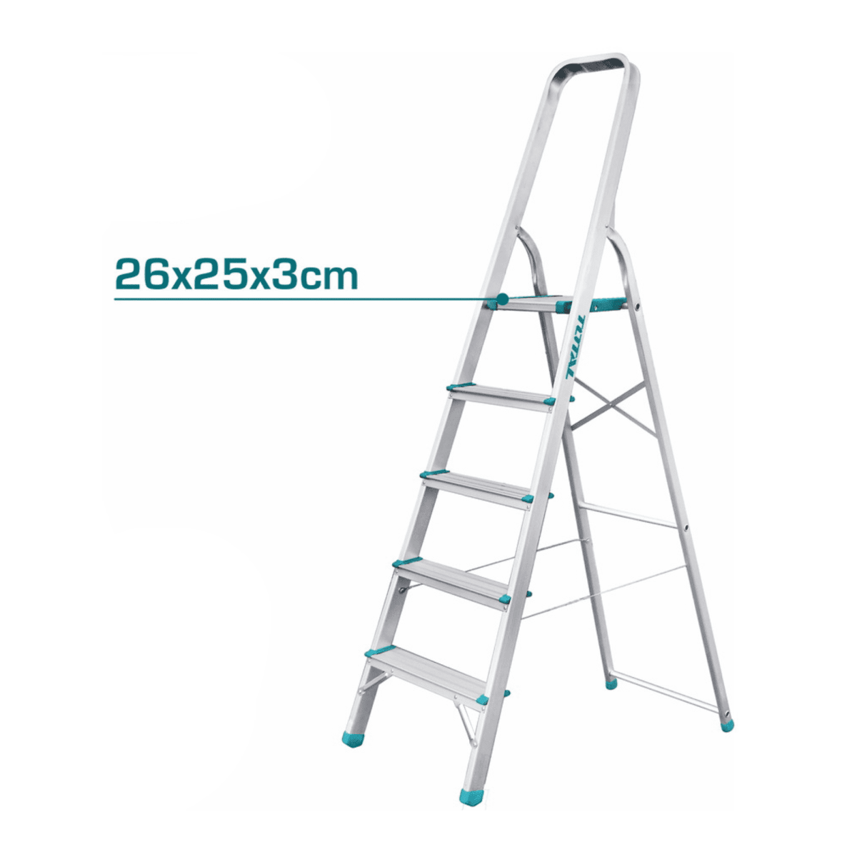 Escalera tubular 5 peldaños soporta 150kg Total6