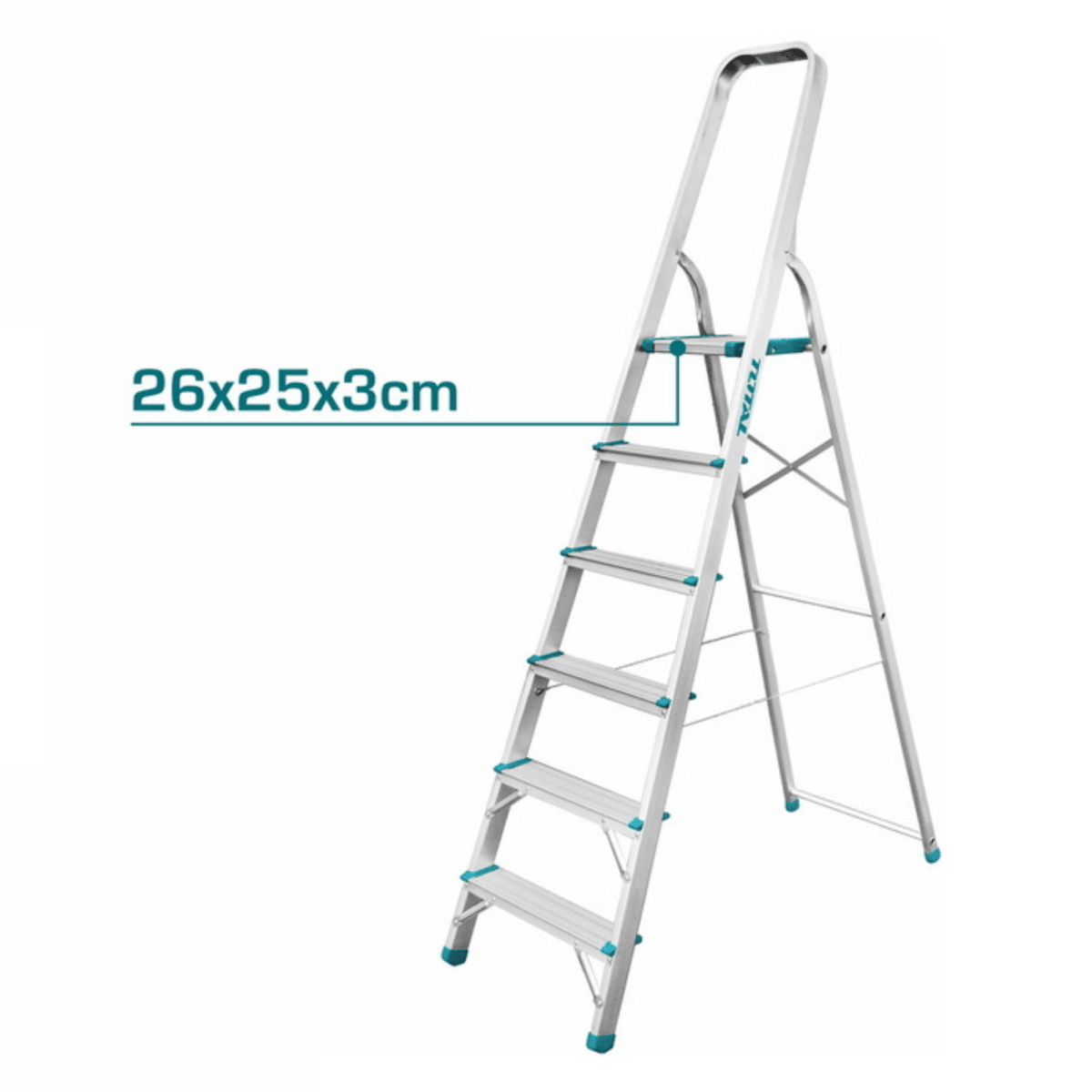 Escalera tubular 6 peldaños soporta 150kg Total4