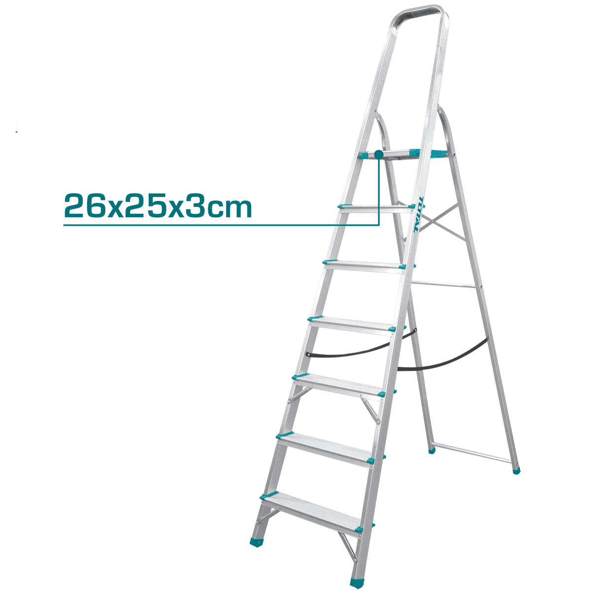 Escalera tubular 7 peldaños soporta 150kg Total3
