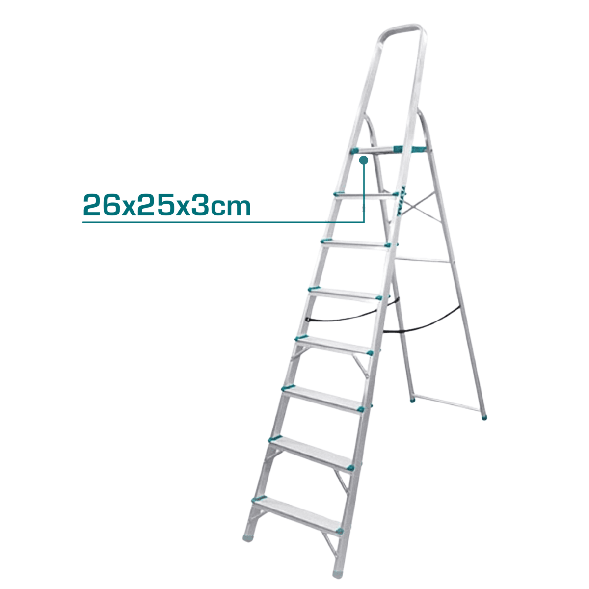 Escalera tubular 8 peldaños soporta 150kg Total4