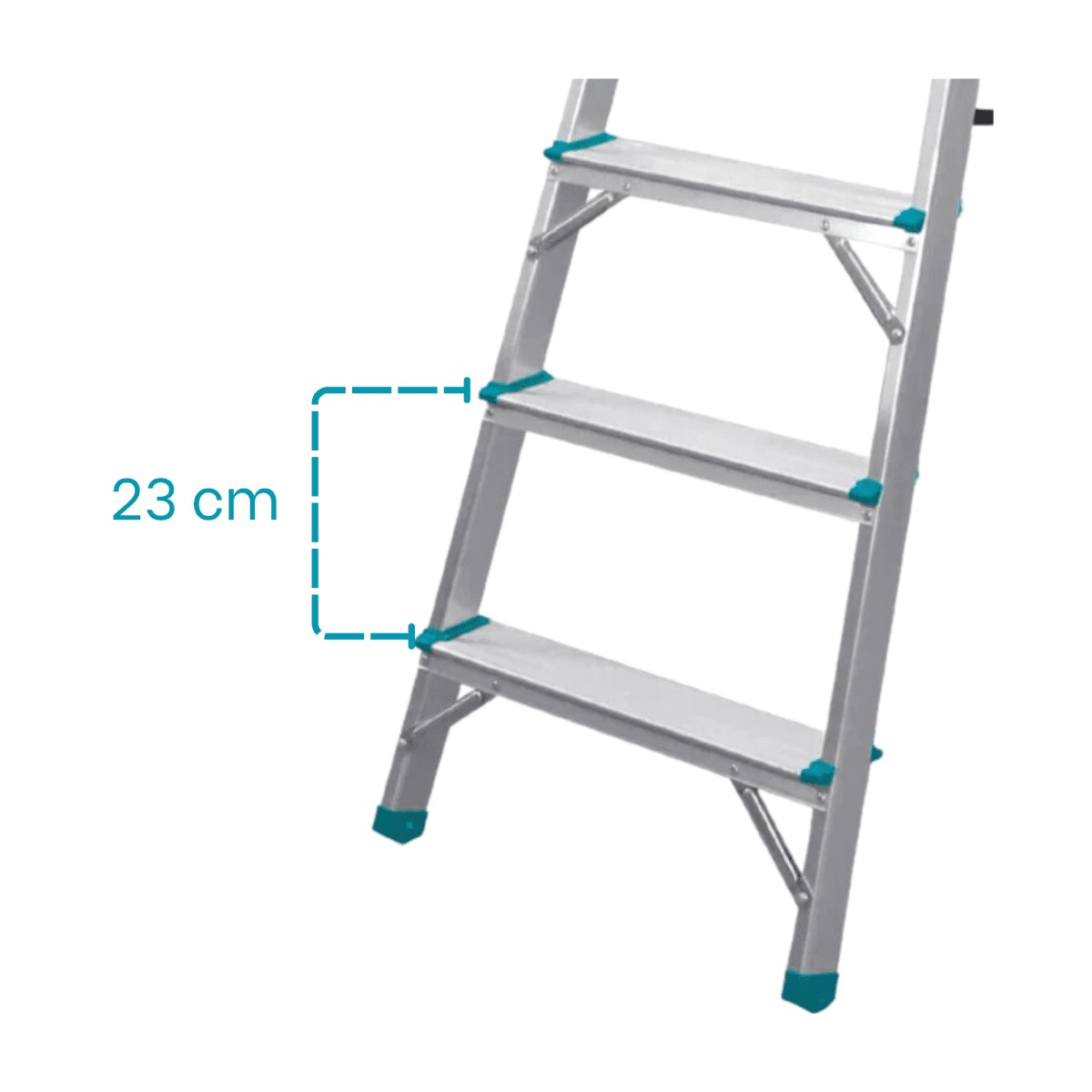 Escalera tubular 9 peldaños soporta 150kg Total4