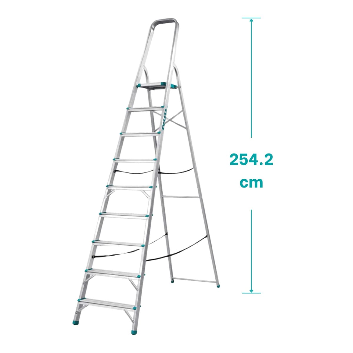 Escalera tubular 9 peldaños soporta 150kg Total3