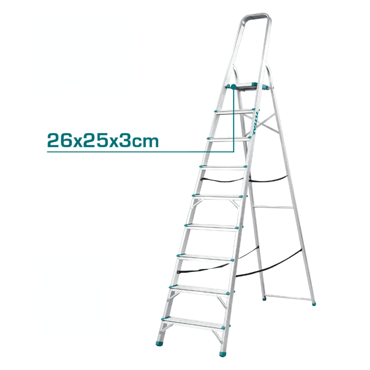 Escalera tubular 9 peldaños soporta 150kg Total5